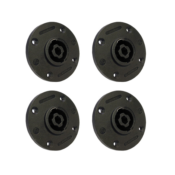 PAQ. 4 PZAS. DE CONECTOR SPEAKON PARA CHASIS, FORMA REDONDA, SERIE XX   NEUTRIK NL4MPR-XX(4) - Hergui Musical