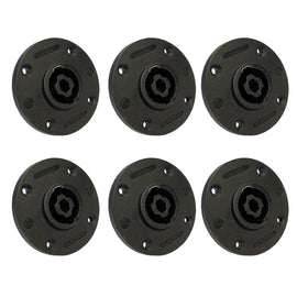 PAQ. 6 PZAS. DE CONECTOR SPEAKON PARA CHASIS, FORMA REDONDA, SERIE XX   NEUTRIK NL4MPR-XX(6) - Hergui Musical