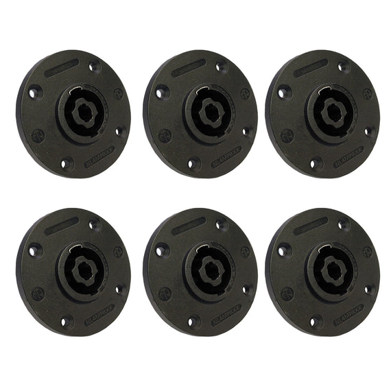 PAQ. 6 PZAS. DE CONECTOR SPEAKON PARA CHASIS, FORMA REDONDA, SERIE XX   NEUTRIK NL4MPR-XX(6) - Hergui Musical