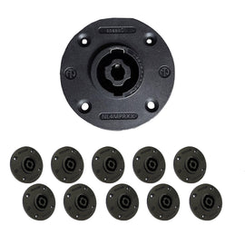 PAQ. 10 PZAS. DE CONECTOR SPEAKON PARA CHASIS, FORMA REDONDA, SERIE XX   NEUTRIK NL4MPR-XX(10) - Hergui Musical
