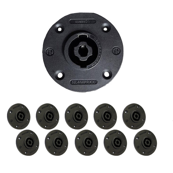 PAQ. 10 PZAS. DE CONECTOR SPEAKON PARA CHASIS, FORMA REDONDA, SERIE XX   NEUTRIK NL4MPR-XX(10) - Hergui Musical