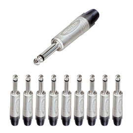 PAQ. 10 PZAS. DE PLUG 6.3 MONO CONTACTOS NICKELADOS NEUTRIK   NP2X(10) - Hergui Musical