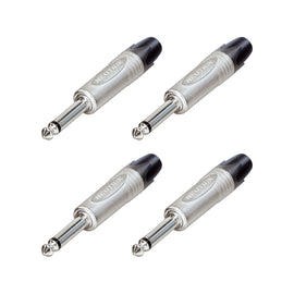 PAQ. 4 PZAS. DE PLUG 6.3 MONO CONTACTOS NICKELADOS NEUTRIK   NP2X(4) - Hergui Musical