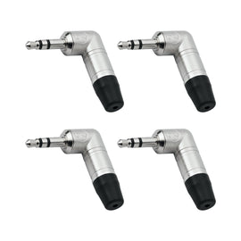 PAQ. 4 PZAS. DE PLUG 3.5mm MACHO ESTÉREO TIPO "L"  NEUTRIK   NTP3RC(4) - Hergui Musical