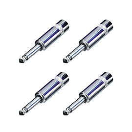 PAQ. 4 PZAS. DE PLUG 6.3mm MACHO PARA SOLDAR MONOURAL REAN  NYS201(4) - Hergui Musical