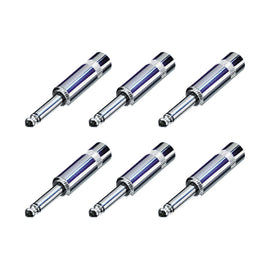PAQ. 6 PZAS. DE PLUG 6.3mm MACHO PARA SOLDAR MONOURAL REAN  NYS201(6) - Hergui Musical