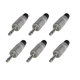 PAQ. 6 PZAS. DE PLUG 6.3mm MACHO JUMBO REAN   NYS225(6) - Hergui Musical