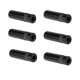 PAQ. 6 PZAS. DE PLUG 3.5mm HEMBRA ESTÉREO, CONTACTOS DORADOS COLOR NEGRO, PARA SOLDAR ABERTURA PARA CABLE DE 4mm  REAN   NYS-240BG(6) - Hergui Musical