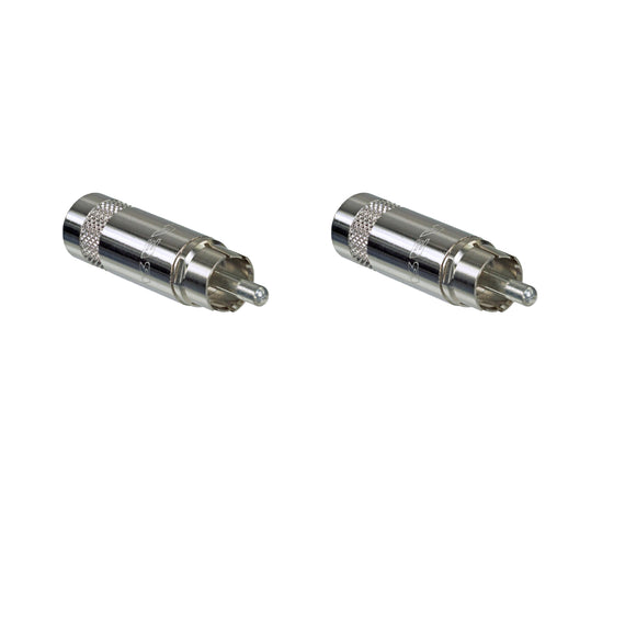 PAQ. 2 PZAS. DE PLUG RCA MACHO PLATEADO REAN   NYS352(2) - Hergui Musical