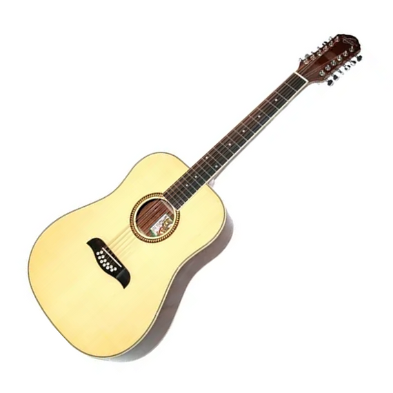 Guitarra acústica 12 cuerdas, estilo dreadnought, Natural, calidad artesanal, terminadobrillante  OSCAR SCHMIDT OD312-NAT