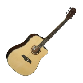 Guitarra electro acústica, color Natural, estilo dreadnought, cutaway, gran resonancia acústica, preamp activo WT92 con afinador digital incluido, terminado brillante  OSCAR SCHMIDT  OG2CE-NAT