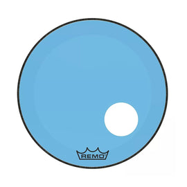 PARCHE 22", AZUL CON PERFORACION 5'' REMO COLORTONE POWERSTROKE 3  P3-1322-CT-BUOH - Hergui Musical