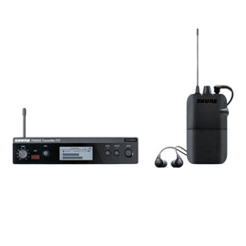 Sistema con transmisor P3T, receptor P3R y audífonos SE112GR, incluye herrajes para rack, antena y bolsa  SHURE   P3TR112GR - Hergui Musical