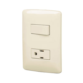 PLACA ARMADA CONTACTO E INTERRUPTOR MARFIL LINEA ITALIANA    PA-APCO-I - Hergui Musical