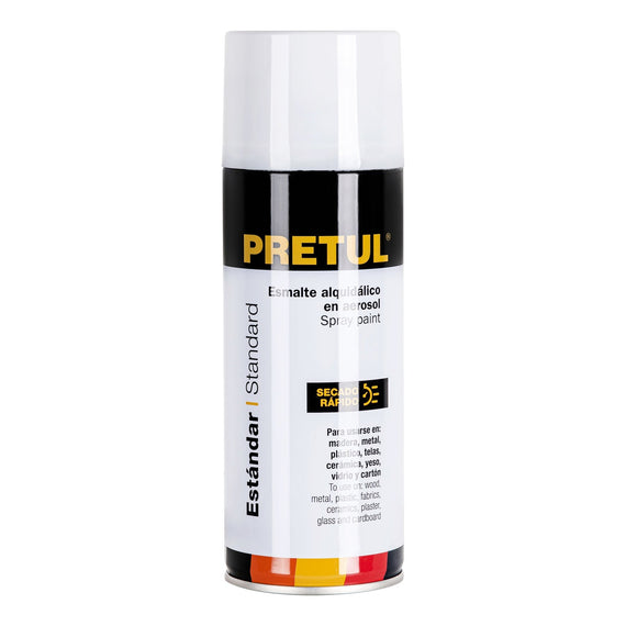 PINTURA EN AEROSOL, BLANCO MATE, 400ML   PRETUL   PA-BM-P - Hergui Musical