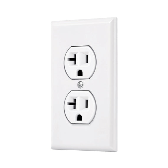 PLACA ARMADA CONTACTO DUPLEX 2 POLOS LINEA STANDARD BLANCO    VOLTECK    PA-CODO-MSB - Hergui Musical
