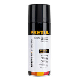 PINTURA EN AEROSOL, NEGRO BRILLANTE, 400ML   PRETUL   PA-NB-P - Hergui Musical
