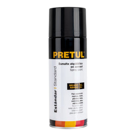 PINTURA EN AEROSOL, NEGRO MATE, 400ML   PRETUL   PA-NM-P - Hergui Musical