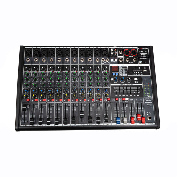 Mezcladora de 12 canales, con entrada mono y entrada stereo  PROSOUND   PAMX-12FX - Hergui Musical
