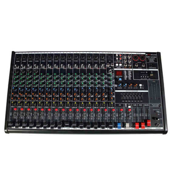 MEZCLADORA 16 CANALES CON EFECTOS  PROSOUND   PAMX-16FXAUX - Hergui Musical