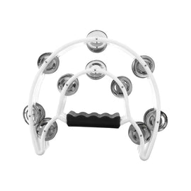 PANDERO PLASTICO DOBLE MEDIA LUNA BLANCO    MEXBUSA    PAN-M2WH - Hergui Musical