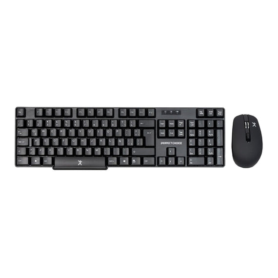 KIT DE TECLADO Y MOUSE PERFECT CHOICE , ESTÁNDAR, NEGRO, 10 M, 1600 DPI   PC-200994 - Hergui Musical