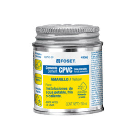 Cemento amarillo p/CPVC en bote de 90 ml, baja presion     Foset      PCPVC-90 - Hergui Musical
