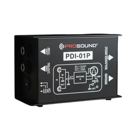 Caja directa Prosound pasiva de un canal, 1 entrada y 1 salida en TS, 1 salida en XLR balanceado, switch de tierra física para reducir zumbidos de fondo  PROSOUND  PDI-01P - Hergui Musical