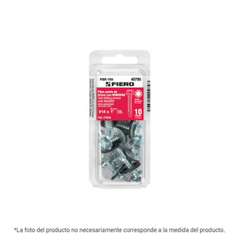 Blíster con 12 pijas 3/4" hexagonal punta broca con rondana  FIERO   PIBR-3/4RA