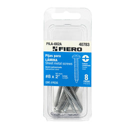 Blíster con 8 pijas para lámina, #8 x 2", fiero   PILA-8X2A - Hergui Musical