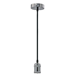 PORTALAMPARA, BASE E27, PLÁSTICO, LONGITUD 1m, COLOR PLATA  MEGALUZ   PL-02P - Hergui Musical