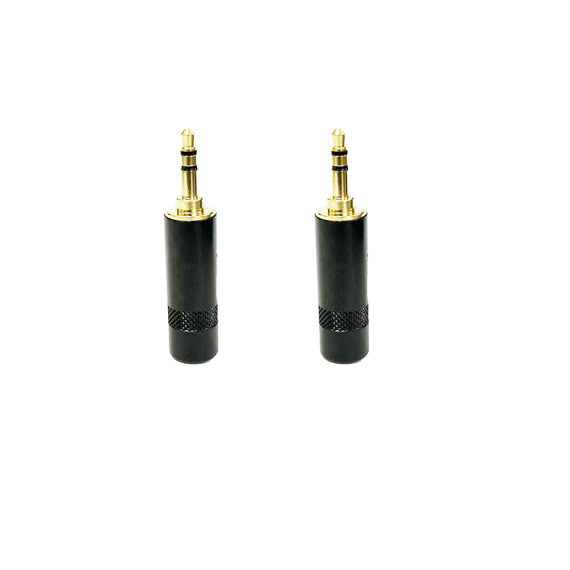 PAQ. 2 PZAS. DE PLUG 3.5mm ESTÉREO PARA SOLDAR LARGO CON RESORTE, METALICO  HARDEN   PL-130L(2) - Hergui Musical