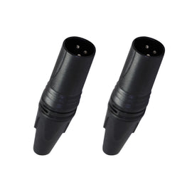 PAQ. 2 PZAS. DE PLUG CANON MACHO C/ SEGURO NEGRO CROMO  KAPTON   PL-148BK(2) - Hergui Musical