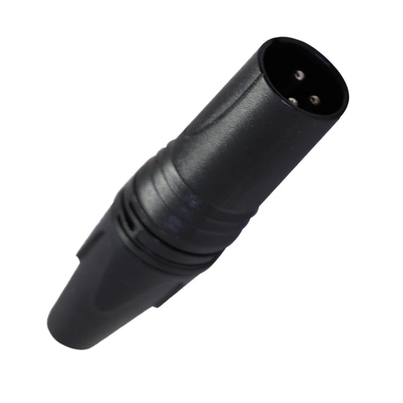 PLUG CANON MACHO C/ SEGURO NEGRO CROMO  KAPTON   PL-148BK - Hergui Musical