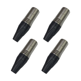 PAQ. 4 PZAS. DE PLUG CANON MACHO NEGRO NICKEL CROMO  KAPTON  PL-148N(4) - Hergui Musical