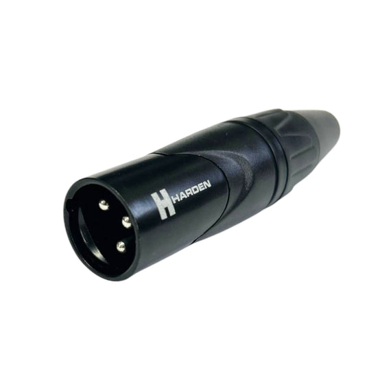 Conector XLR / Canon Macho 3 Pin, color negro  HARDEN   PL-1518BK - Hergui Musical