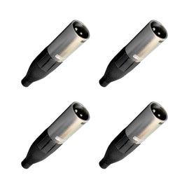 PAQ. 4 PZAS. DE PLUG CANON MACHO 3 POLOS PROFESIONAL C/ SEGURO  KAPTON   PL-155BK(4) - Hergui Musical