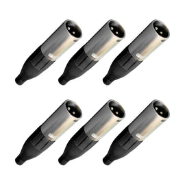 PAQ. 6 PZAS. DE PLUG CANON MACHO 3 POLOS PROFESIONAL C/ SEGURO  KAPTON   PL-155BK(6) - Hergui Musical