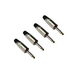 PAQ. 4 PZAS DE PLUG 6.3mm MACHO MONO JUMBO REFORZADO   KAPTON    PL-1617(4) - Hergui Musical