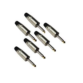PAQ. 6 PZAS. DE PLUG 6.3mm MACHO MONO JUMBO REFORZADO   KAPTON    PL-1617(6) - Hergui Musical