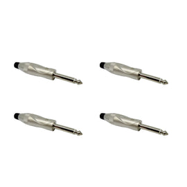 PAQ. 4 PZAS. DE PLUG 6.3mm MACHO MONO METAL  KAPTON   PL-165N(4) - Hergui Musical