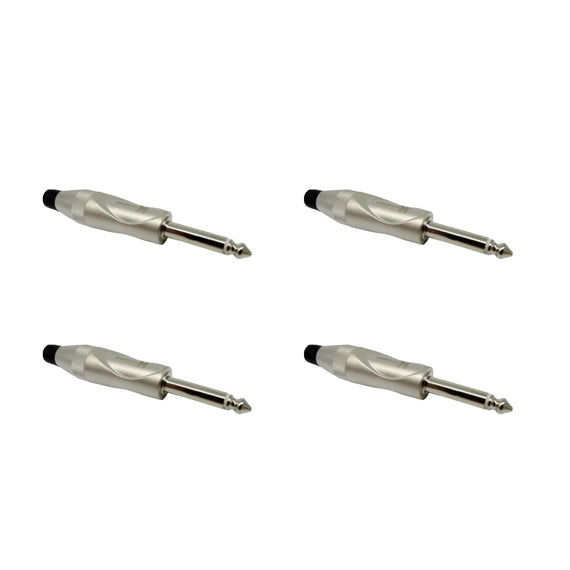 PAQ. 4 PZAS. DE PLUG 6.3mm MACHO MONO METAL  KAPTON   PL-165N(4) - Hergui Musical