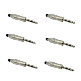 PAQ. 6 PZAS. DE PLUG 6.3mm MACHO MONO METAL  KAPTON   PL-165N(6) - Hergui Musical