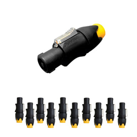 PAQ. 10 PZAS. DE PLUG MACHO PARA AUDIO PROFESIONAL 4 PIN CON SEGURO  KAPTON   PL-266(10) - Hergui Musical