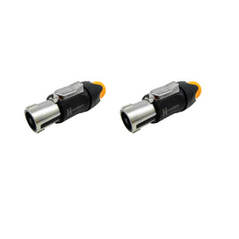 PAQ. 2 PZAS. DE PLUG SPEAKON MACHO PARA AUDIO PROFESIONAL 4 PIN METAL CON SEGURO  KAPTON   PL-268M(2) - Hergui Musical