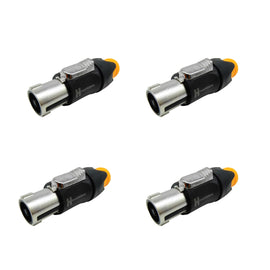 PAQ. 4 PZAS. DE PLUG SPEAKON MACHO PARA AUDIO PROFESIONAL 4 PIN METAL CON SEGURO  KAPTON   PL-268M(4) - Hergui Musical