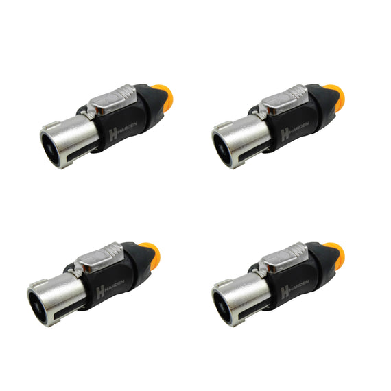 PAQ. 4 PZAS. DE PLUG SPEAKON MACHO PARA AUDIO PROFESIONAL 4 PIN METAL CON SEGURO  KAPTON   PL-268M(4) - Hergui Musical