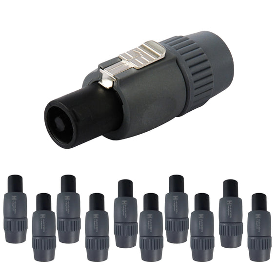 PAQ. 10 PZAS. DE PLUG SPEAKON MACHO 4 POLOS GRIS  KAPTON/WICKED   PL-356(10) - Hergui Musical