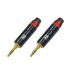 PAQ. 2 PZAS. DE PLUG 3.5mm MACHO ESTEREO NEGRO GRANDE  SOLCOR   PL35NG(2) - Hergui Musical