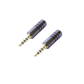 PAQ. 2 PZAS. DE PLUG 3.5mm MACHO TRS 4 POLOS METALICO  SOLCOR   PL35C4(2) - Hergui Musical